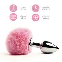 Анальна пробка FeelzToys - Bunny Tails Butt Plug Pink — Переглянути зображення 2