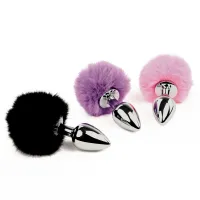 Анальна пробка FeelzToys - Bunny Tails Butt Plug Pink — Переглянути зображення 4