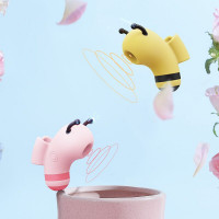 Вакуумний стимулятор із мікрострумами KISSTOY Beebe Yellow, на палець