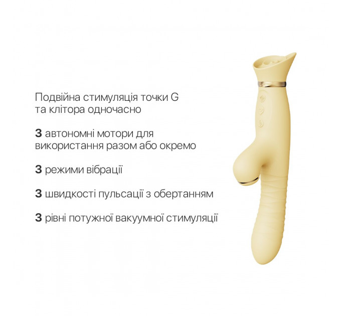 Пульсатор-вібратор із вакуумною стимуляцією клітора Zalo - ROSE Thruster Lemon Yellow