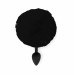 Силіконова анальна пробка М Art of Sex - Silicone Butt plug Rabbit Tail Black, діаметр 3,5 см