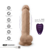 Фалоімітатор з вібрацією SilexD Vetus Vibro Flesh (MODEL 1 size 8in) + LRS, двошаровий, діам. 4,2 см — Просмотреть изображение 12