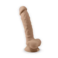 Фалоімітатор з вібрацією SilexD Vetus Vibro Flesh (MODEL 1 size 8in) + LRS, двошаровий, діам. 4,2 см — Просмотреть изображение 1