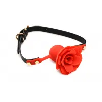 Силіконовий кляп з трояндою Master Series: Blossom Silicone Rose Gag – Red — Просмотреть изображение 1