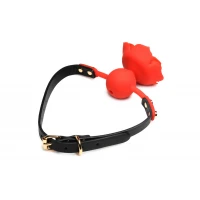Силіконовий кляп з трояндою Master Series: Blossom Silicone Rose Gag – Red — Просмотреть изображение 6