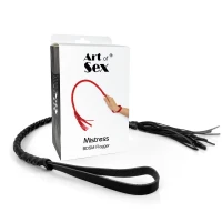 Батіг з екошкіри Art of Sex - Mistress, чорний — Переглянути зображення 4