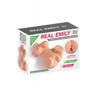 Мастурбатор-мініторс з вібрацією Real Body Real Emily, вагіна та анус, 29,5х19,3 см — Переглянути зображення 5