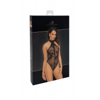 Боди Noir Handmade F314 Ego, S, black, сетка, халтер, высокие вырезы, молния по всей длине