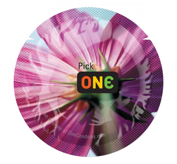 Презерватив ONE Color Sensations Pick ONE, 1 шт, фіолетовий, гладенький, зі змазкою