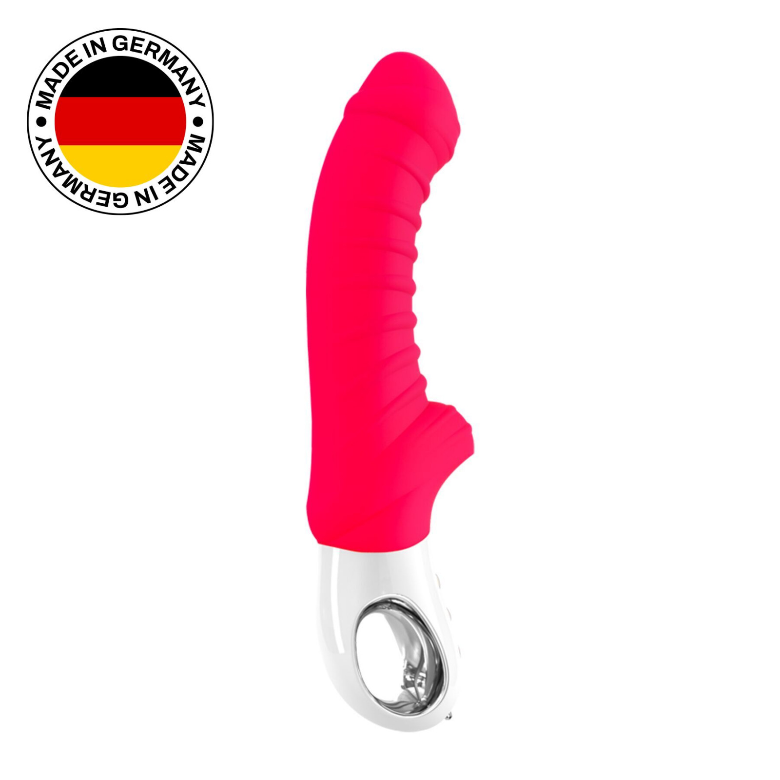 Вибратор для точки G Fun Factory TIGER india red, ребристый, подходит для анальной стимуляции