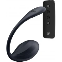 Смарт-віброяйце Satisfyer Ribbed Petal Connect App Black, керування зі смартфона, пульт ДК — Переглянути зображення 2