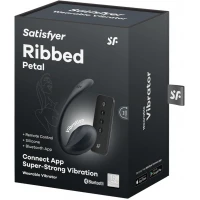 Смарт-віброяйце Satisfyer Ribbed Petal Connect App Black, керування зі смартфона, пульт ДК — Переглянути зображення 7