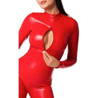 Комбінезон Noir Handmade F353 Red powerwetlook overall - XL — Переглянути зображення 5