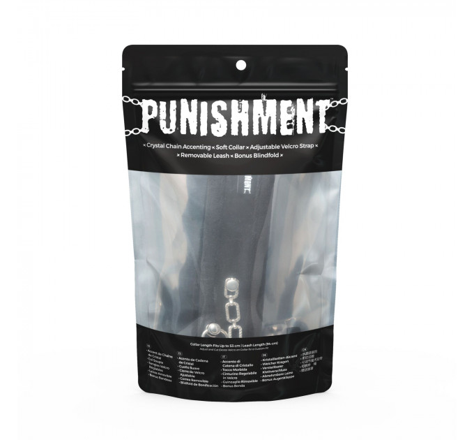 Нашийник із повідцем Punishment - Crystal Collar & Leash - Black