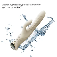 Смарт пульсатор-кролик з вібрацією Zalo Mose 2 Ivory White, підігрів до 42 °C, кристал Swarovski — Переглянути зображення 9