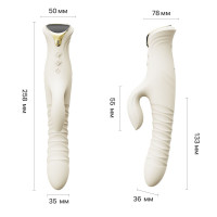 Смарт пульсатор-кролик с вибрацией Zalo Mose 2 Ivory White, подогрев до 42 °C, кристалл Swarovski — Просмотреть изображение 4