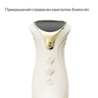 Смарт пульсатор-кролик с вибрацией Zalo Mose 2 Ivory White, подогрев до 42 °C, кристалл Swarovski — Просмотреть изображение 3