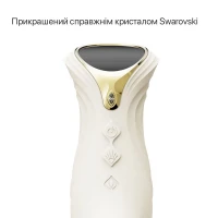 Смарт пульсатор-кролик з вібрацією Zalo Mose 2 Ivory White, підігрів до 42 °C, кристал Swarovski — Переглянути зображення 3