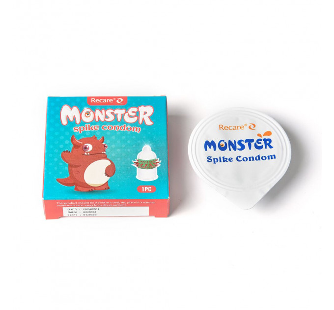 Насадка на член Recare Red Monster Spike Condom (презерватив з рядами шипів)