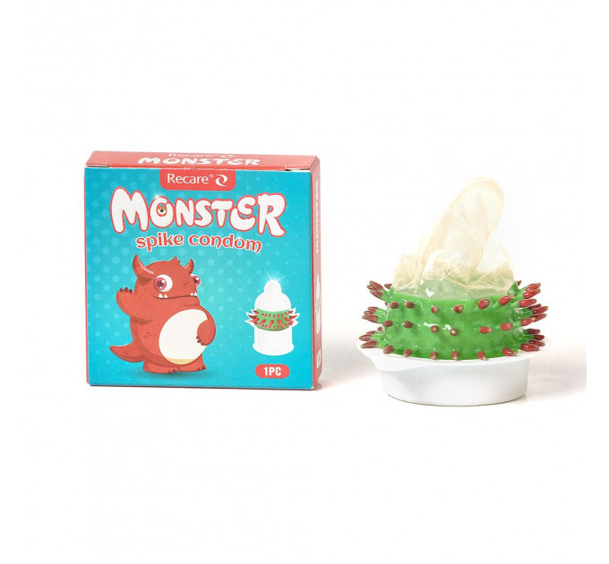 Насадка на член Recare Red Monster Spike Condom (презерватив з рядами шипів)