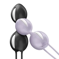 Вагінальні кульки Fun Factory SMARTBALLS DUO Purple, 2 шт, діаметр 3,2 та 3,6 см — Просмотреть изображение 9
