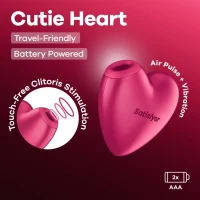 Вакуумний стимулятор-серце з вібрацією Satisfyer Cutie Heart Battery Series — Просмотреть изображение 6