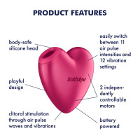 Вакуумный стимулятор-сердечко с вибрацией Satisfyer Cutie Heart Battery Series — Просмотреть изображение 5