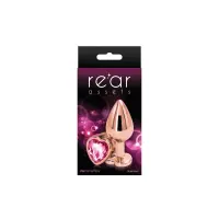 Анальна пробка NS Novelties Rear Assets - Rose Gold Heart - Medium - Pink — Переглянути зображення 2