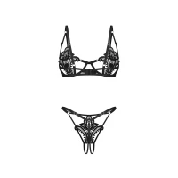 Комплект Obsessive Luise Sublim Black 2-pcs crotchless set S/M — фото 6