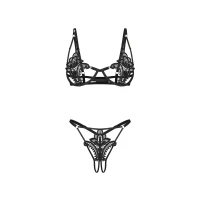 Комплект Obsessive Luise Sublim Black 2-pcs crotchless set S/M — фото 5