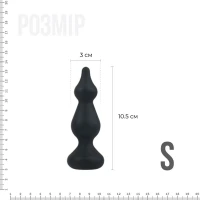 Анальна пробка Adrien Lastic Amuse Mini Black (S) з двома переходами, макс. діаметр 3 см — Просмотреть изображение 2
