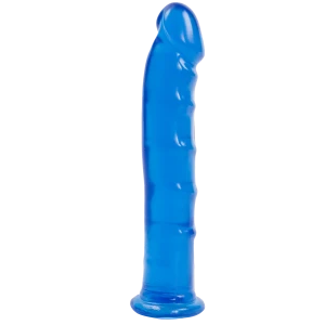 Фаллоимитатор Doc Johnson Jelly Jewels Dong & Suction Cup Blue, диаметр 3,6см, антибактериальный ПВХ
