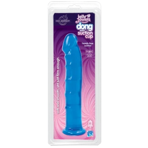 Фаллоимитатор Doc Johnson Jelly Jewels Dong & Suction Cup Blue, диаметр 3,6см, антибактериальный ПВХ