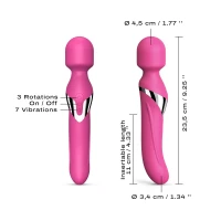 Вібромасажер 2в1 Dorcel Dual Orgasms Magenta класичний масажер і вібратор з перлинним масажем — Переглянути зображення 6