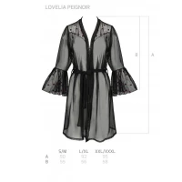 Повітряний пеньюар Passion LOVELIA PEIGNOIR S/M, black — Переглянути зображення 7