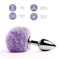 Анальна пробка FeelzToys - Bunny Tails Butt Plug Purple — Переглянути зображення 2