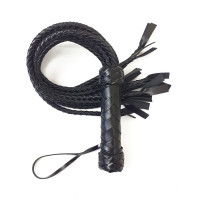 Флоггер Кошка, 9 плетенных хвостов по 50 см, цвет черный Флоггер Кошка, 9 плетенных хвостов по 50 см, цвет черный