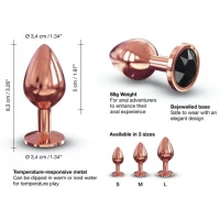 Металева анальна пробка із прикрасою у вигляді кристалу Dorcel - Diamond Plug M — Переглянути зображення 4