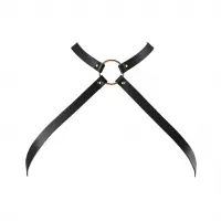 Портупея з екошкіри Bijoux Indiscrets MAZE — Cross Chest Harness Black — Переглянути зображення 1