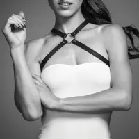 Портупея з екошкіри Bijoux Indiscrets MAZE — Cross Chest Harness Black — Переглянути зображення 2