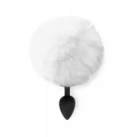 Силіконова анальна пробка М Art of Sex - Silicone Butt plug Rabbit Tail White, діаметр 3,5 см — Переглянути зображення 2