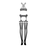 Бодістокінг Obsessive Bodystocking G313 S/M/L, шнурівка, геометричний декор — Просмотреть изображение 6