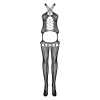 Бодістокінг Obsessive Bodystocking G313 S/M/L, шнурівка, геометричний декор — Просмотреть изображение 5