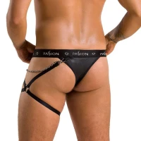 Чоловічі трусики танга з підв’язкою Passion 058 THONG BILL S/M Black — Переглянути зображення 2