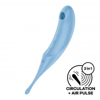 Вібратор для клітора з вакуумною стимуляцією Satisfyer Twirling Pro Blue — Просмотреть изображение 1