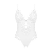Эротическое полупрозрачное боди Obsessive Heavenlly crotchless teddy XS/S, с доступом