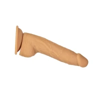 Фалоімітатор ADDICTION Dual Density Silicone Dildo Caramel 8″, присоска, діаметр 4,3 см, віброкуля — Переглянути зображення 3