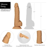 Фалоімітатор ADDICTION Dual Density Silicone Dildo Caramel 8″, присоска, діаметр 4,3 см, віброкуля — Переглянути зображення 10