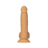 Фалоімітатор ADDICTION Dual Density Silicone Dildo Caramel 8″, присоска, діаметр 4,3 см, віброкуля — Переглянути зображення 2