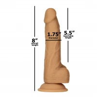 Фалоімітатор ADDICTION Dual Density Silicone Dildo Caramel 8″, присоска, діаметр 4,3 см, віброкуля — Переглянути зображення 4